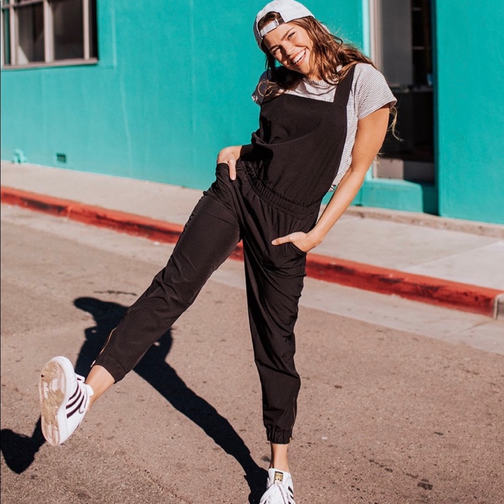 Albion fit overalls jogger jumpsuit- Black